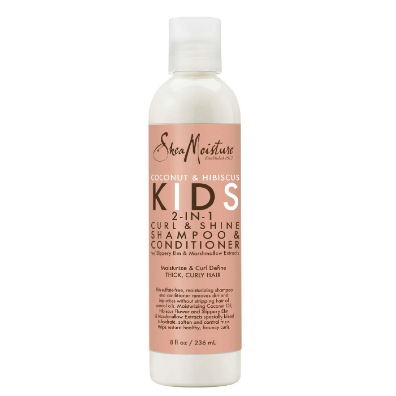 SheaMoisture Coconut & Hibiscus Kids 2-in-1 Curl & Shine Shampoo & Conditioner – 8 oz - Elevate Styles