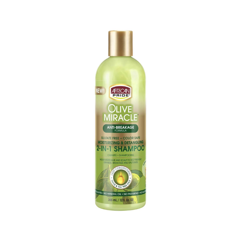 African Pride Olive Miracle Anti-Breakage 2-in-1 Shampoo – 12 oz - Elevate Styles