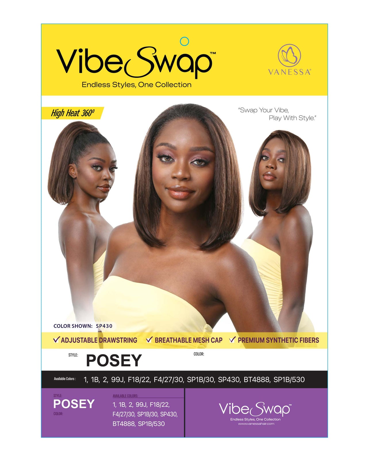 Vanessa Vibe Swap Half Wig Posey