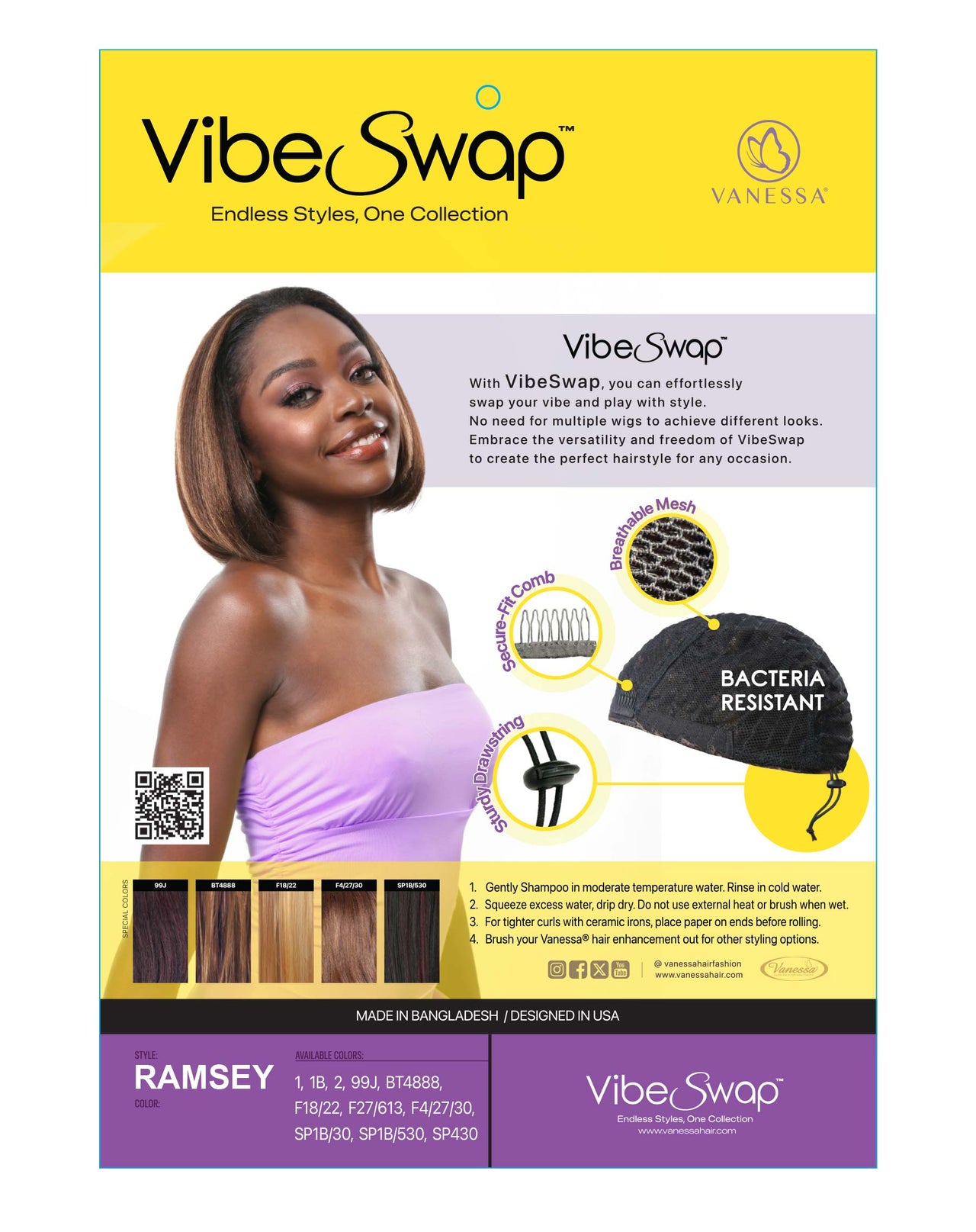 Vanessa Vibe Swap Half Wig Ramsey