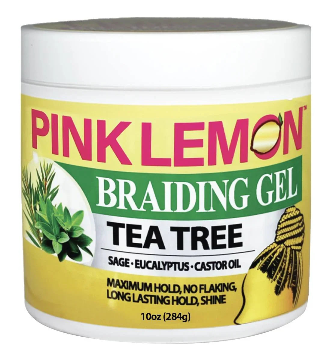 Pink Lemon Braiding Gel Tea Tree – Maximum Hold 10 oz - Elevate Styles