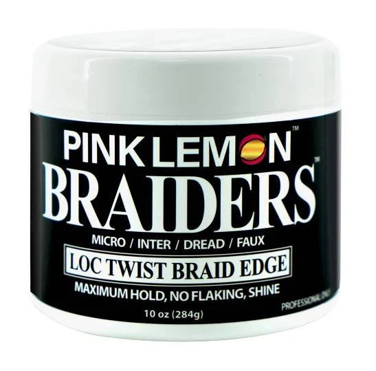 Pink Lemon Braiders Loc Twist Braid Edge Gel – Maximum Hold 10 oz - Elevate Styles