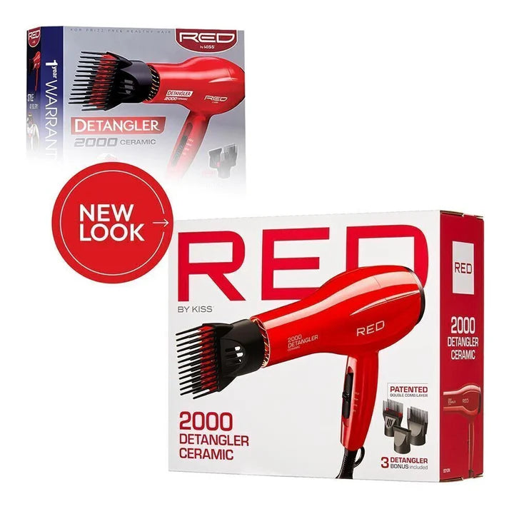 RED by Kiss 2000 Detangler Ceramic Hair Dryer - RED
