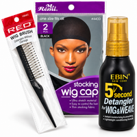 Thumbnail for Wig Care Essentials Kit – Wig Brush, 2-Pack Stocking Wig Caps & 5 Second Detangler
