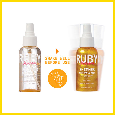 Ruby Kisses Shimmer Fragrance Mist Vanilla Butter Scented - Elevate Styles
