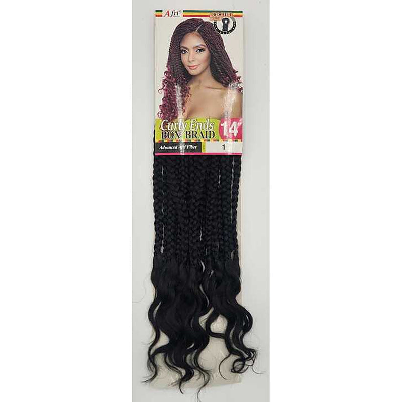 Afri Naptural Mane Concept Pre-Stretched Curly Ends Box Braid 14" TWB102