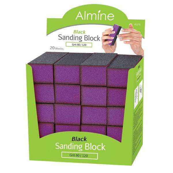 Almine Black Sanding Block 80 120 Grit  1 Piece