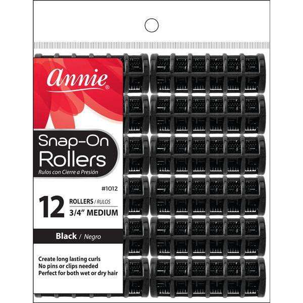 Annie Snap-On Rollers Size M 12Ct Black 1012 - Elevate Styles