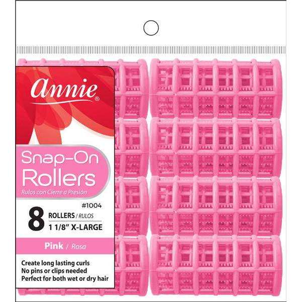 Annie Snap-On Rollers – X-Large 1-1/8" Pink 8 Pcs 1004 - Elevate Styles