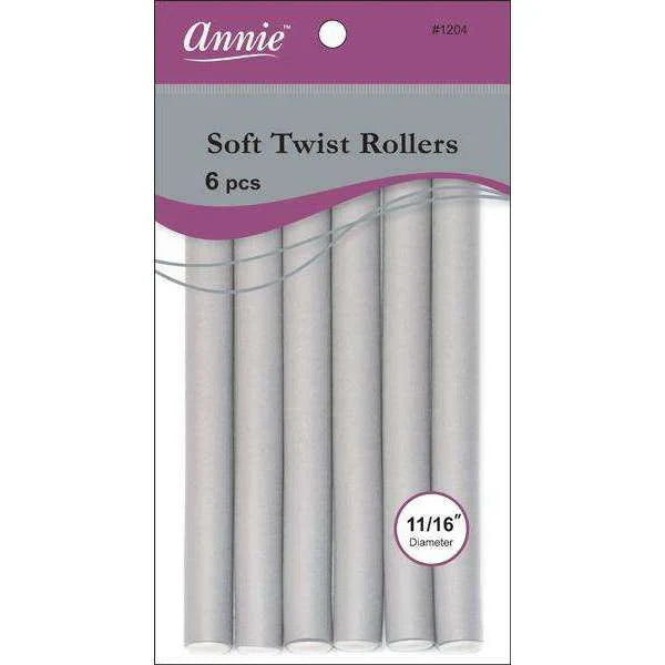 Annie Soft Twist Rollers Gray 1204
