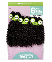 Thumbnail for Sensationnel Peruvian Virgin Remi Jerry Bohemian Hair with Free Closure Color Natural Black