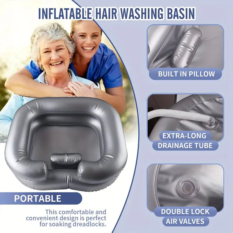 Portable Inflatable Washbasin with Pillow Gray - Elevate Styles