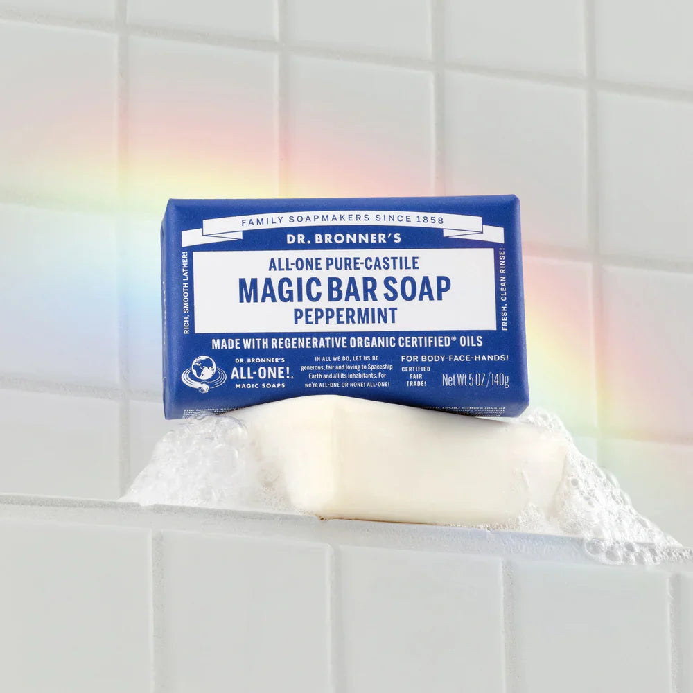 Dr Bronners All One Pure Castile Magic Bar Soap Peppermint 5 oz - Elevate Styles