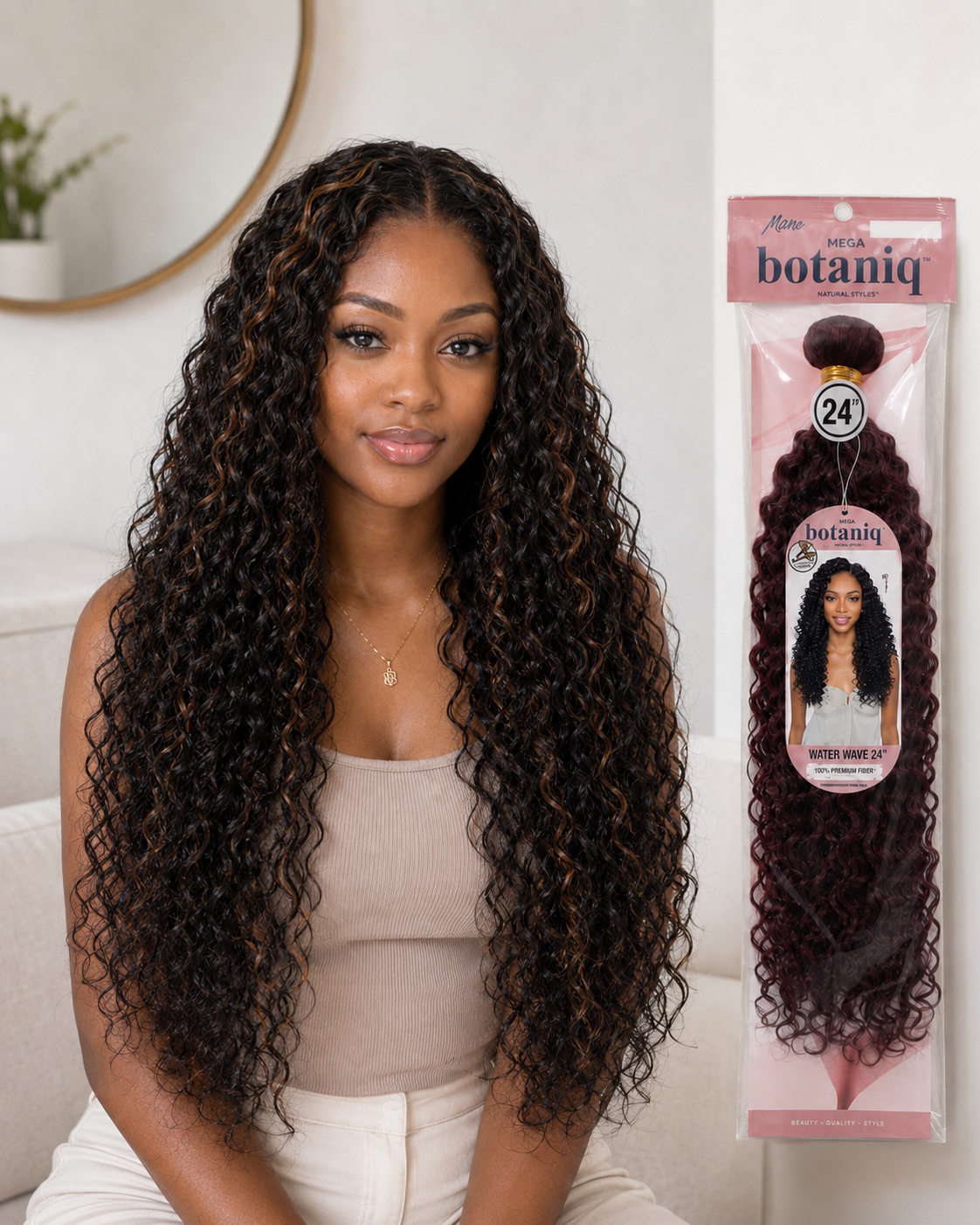 Botaniq Mega Brazilian Hawaiian Curl Human Hair Blend Weave MBHW