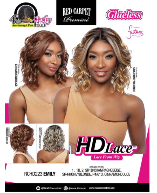 Mane Concept 4" Deep HD Lace Front Wig RCHD223 Emily - Elevate Styles