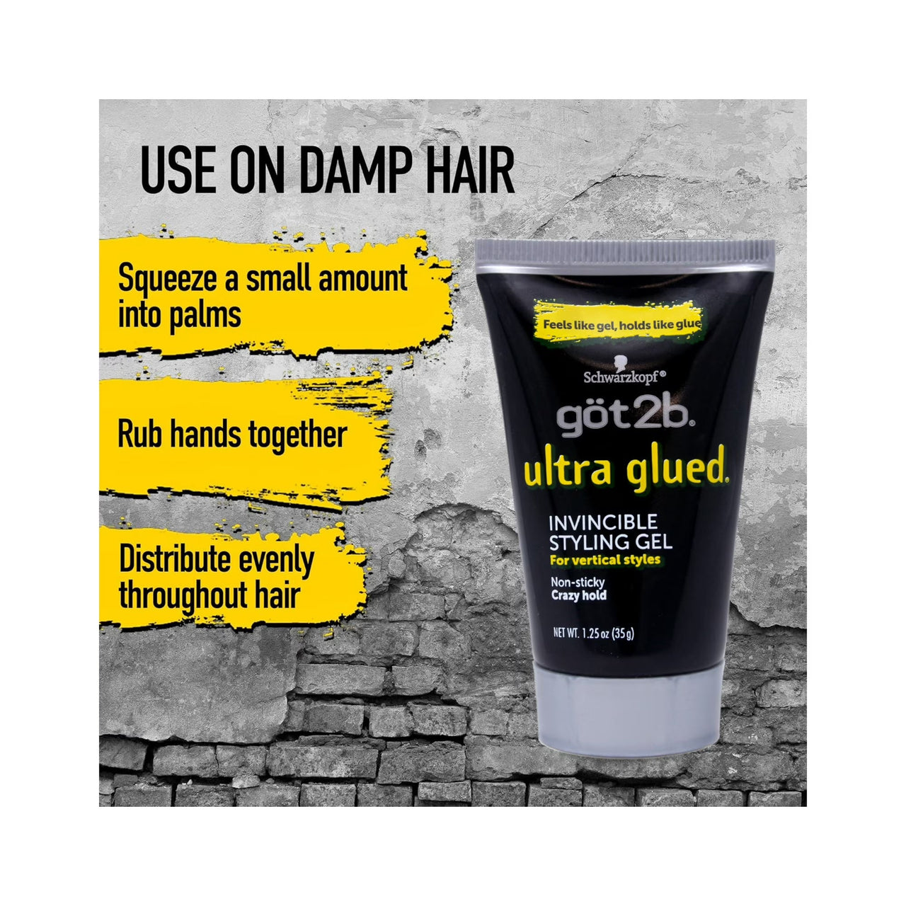 got2b ultra glued Invincible Styling Gel Net Wt. 1.25 oz (35 g)