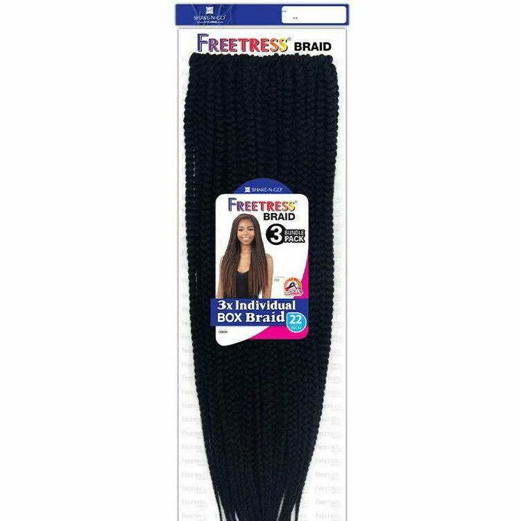 Freetress Braid 3X Individual Box Braid 22" – 3 Bundle Pack - Elevate Styles