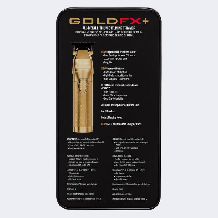 BaBylissPRO GoldFX+ Cordless Outlining Trimmer – Precision Professional Grooming Tool - Elevate Styles
