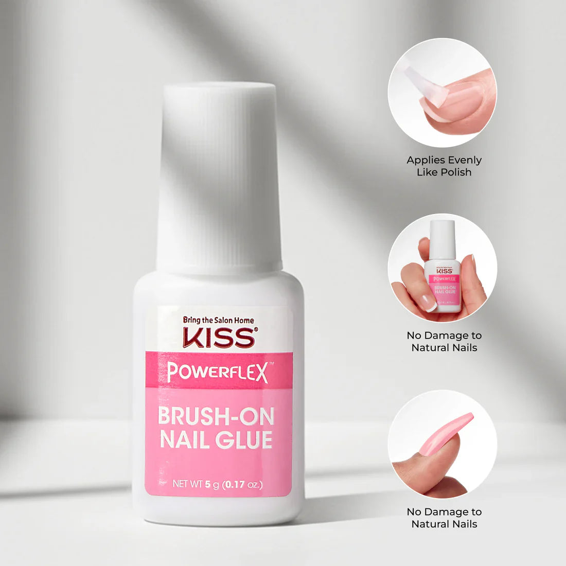KISS PowerFlex Brush-On Nail Glue Net Wt. 5 g (0.17 oz.)