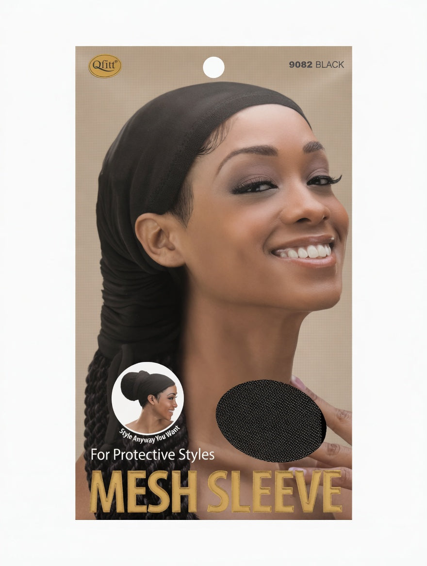 Qfitt Mesh Sleeve for Protective Styles (Model #9082) - Black - Elevate Styles