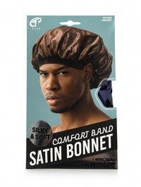 Thumbnail for Titan Comfort Band Satin Bonnet - Silky Soft Wide Band, Brown #11455 ASSORT