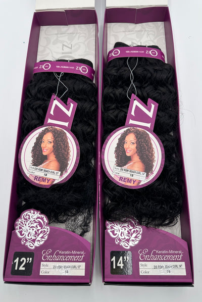 Zury Zio Remy 100% Human Hair Beach Curl Weaving COLOR 1B - Elevate Styles