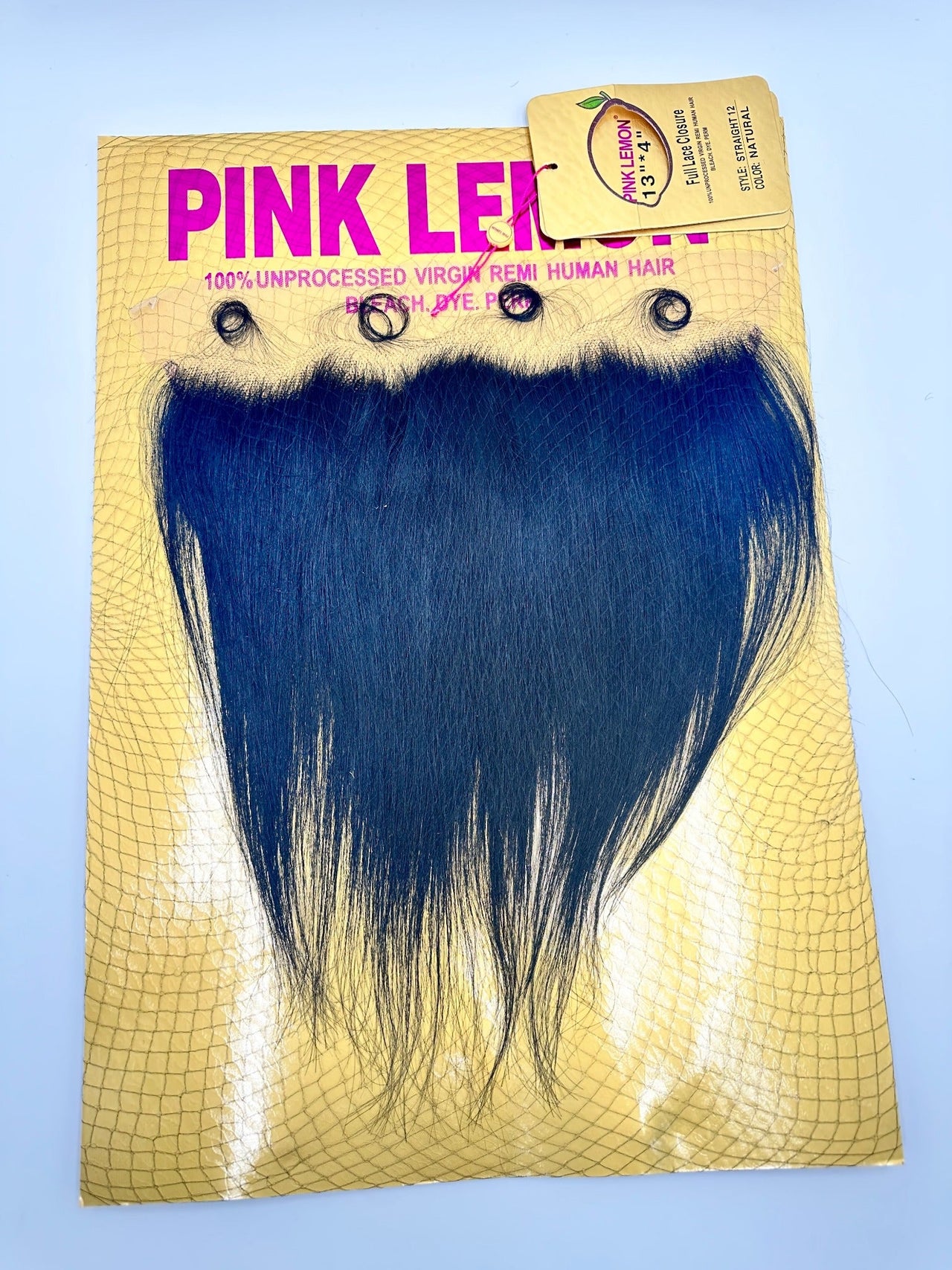Pink Lemon Straight 13"x4" Full Lace Closure 12" – Natural - Elevate Styles