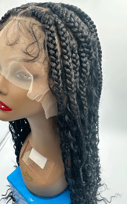 Kara Syn Queen Braid Nigeria Boho Knotless 13x4 Lace Front Wig 30 Inch