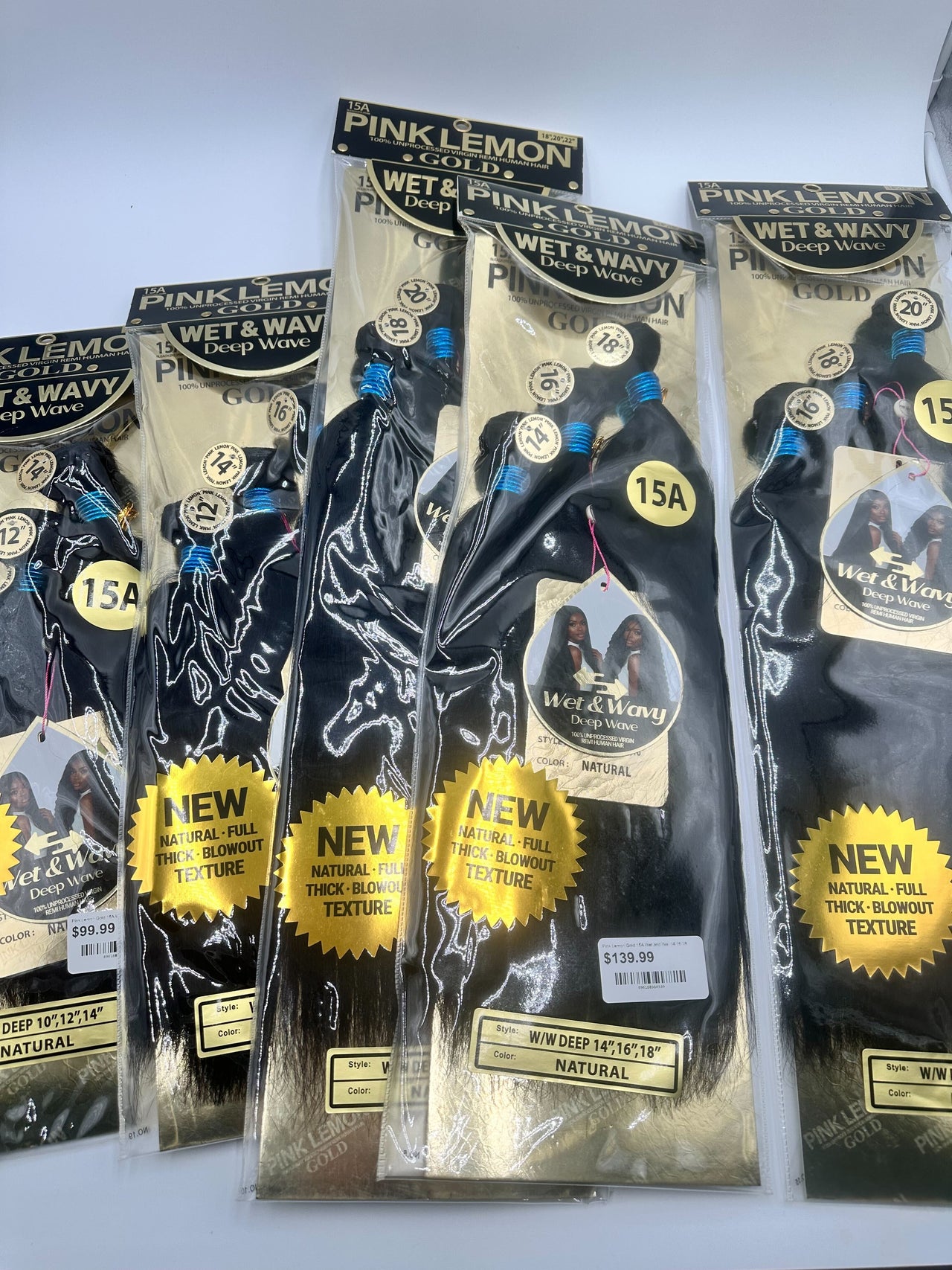 Pink Lemon Gold 15A Wet and Wavy Weaving Hair Natural Thick Blowout Texture Deep – Multiple Length Options