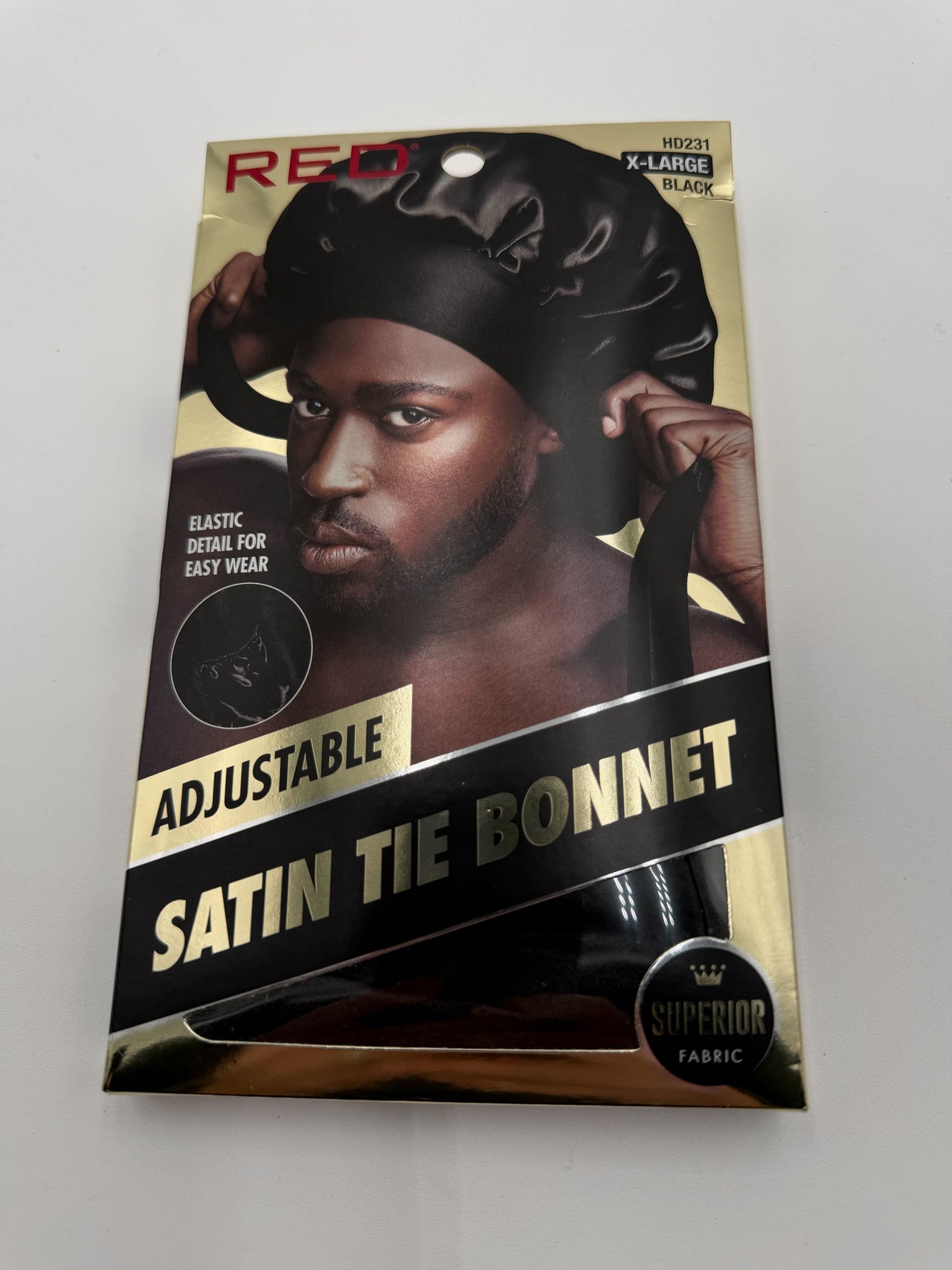 RED Premium Adjustable Satin Tie Bonnet Black X Large HD231 - Elevate Styles