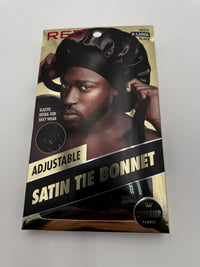 Thumbnail for RED Premium Adjustable Satin Tie Bonnet Black X Large HD231 - Elevate Styles