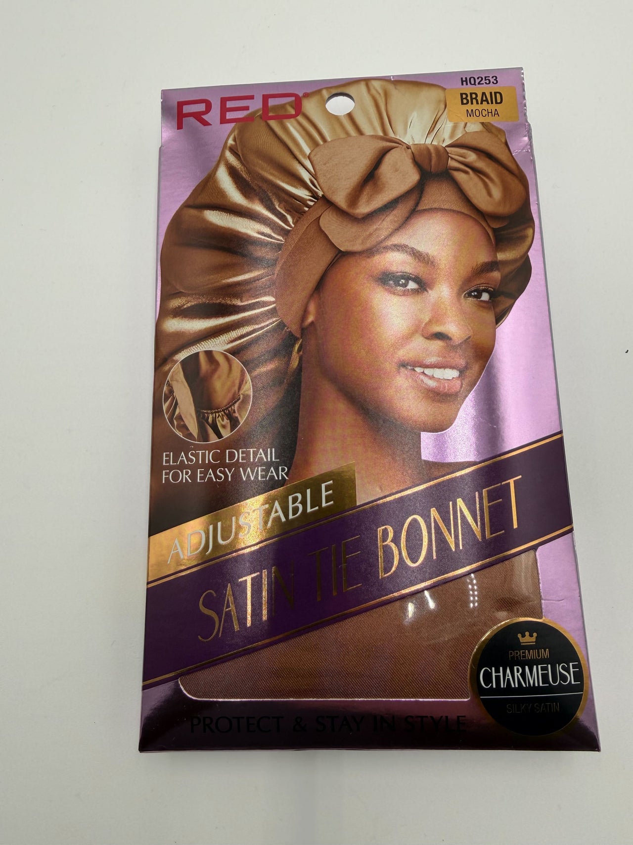 RED Premium Adjustable Satin Tie Bonnet Braid Mocha HQ253 Braid Mocha - Elevate Styles
