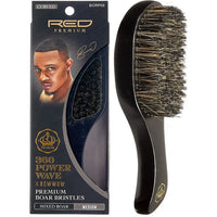 Thumbnail for Red Premium 360 Power Wave Curved Brush x Bow Wow – Medium Bristles (BR21) - Elevate Styles