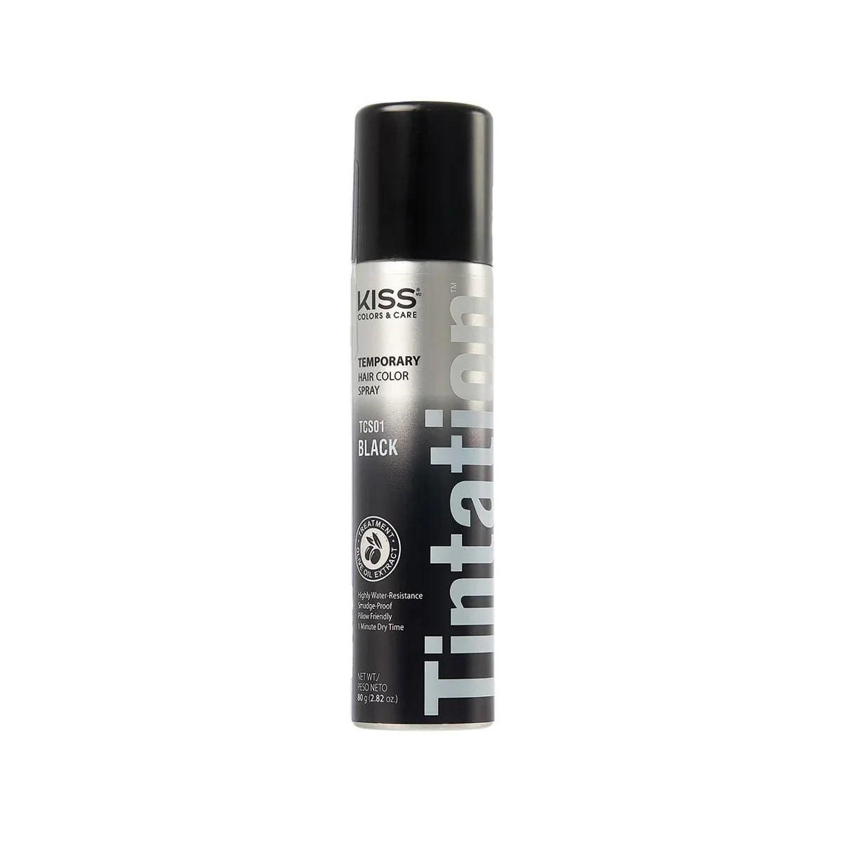 KISS Tintation Temporary Hair Color Spray – TCS01 Black – 2.82 oz - Elevate Styles