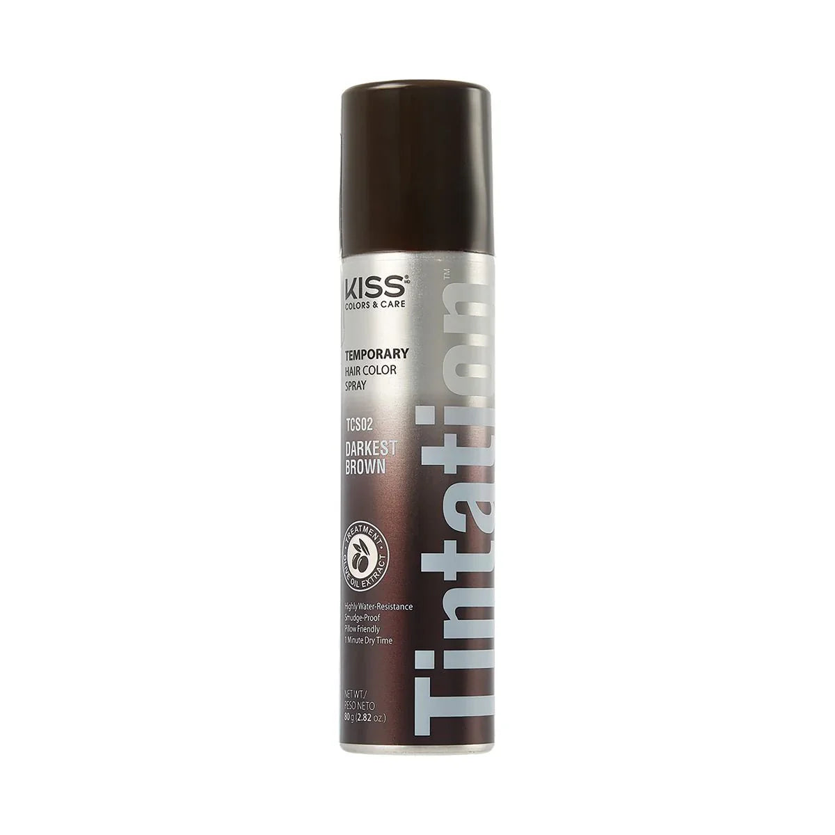 Kiss Colors & Care Tintation Temporary Hair Color Spray Darkest Brown TSC02 2.82 Oz - Elevate Styles