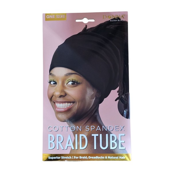 Donna Cotton Spandex Braid Tube Black One Size 22184 - Elevate Styles