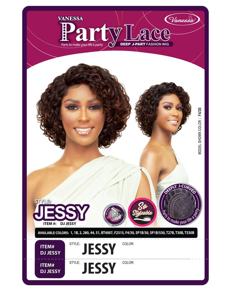 Vanessa Party Lace Deep J-Part Fashion Wig - Jessy