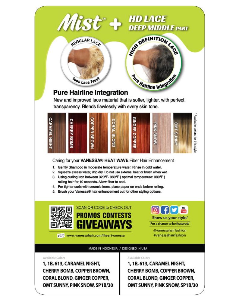 Vanessa Mist HD Lace Deep Middle Part Wig Impro