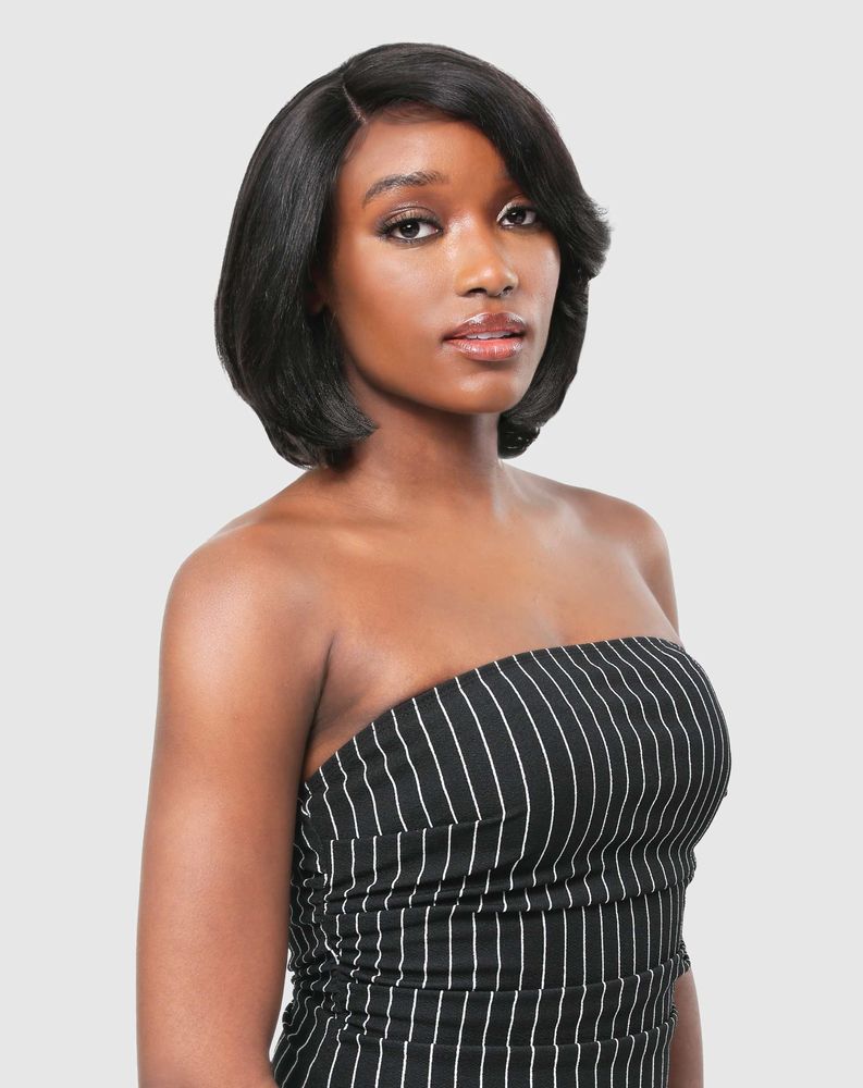 Vanessa TCH Ornie 100% Brazilian Human Hair HD Lace Front Wig – Hand-Tied Transparent Deep J-Part Sleek Bob OT530