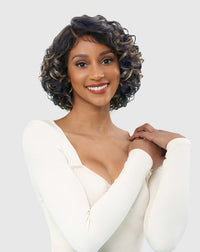 Thumbnail for Vanessa TDJH Fate 100% Brazilian Human Hair HD Lace Front Wig – Hand-Tied Transparent Deep J-Part Voluminous Curly Bob SP430