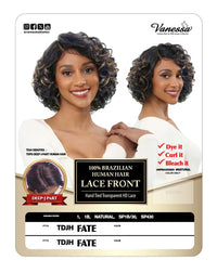 Thumbnail for Vanessa TDJH Fate 100% Brazilian Human Hair HD Lace Front Wig – Hand-Tied Transparent Deep J-Part Voluminous Curly Bob SP430