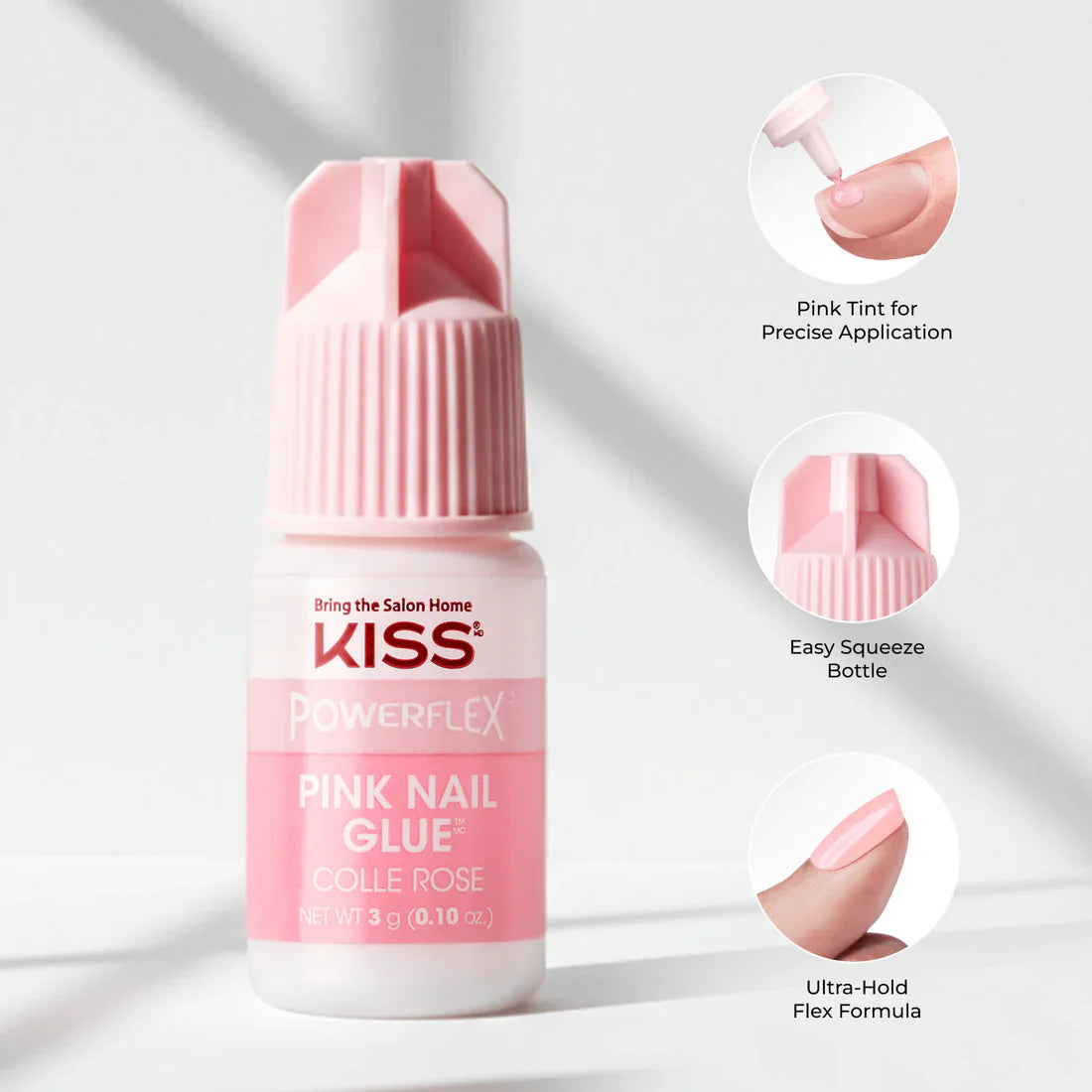 KISS PowerFlex Pink Nail Glue Net Wt. 3 g (0.10 oz.)