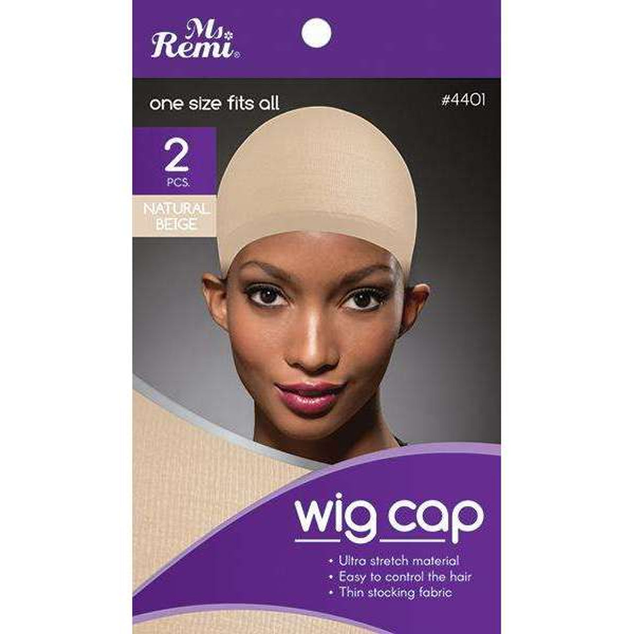 Ms Remi Wide Band Wig Cap Black X Long 2pcs