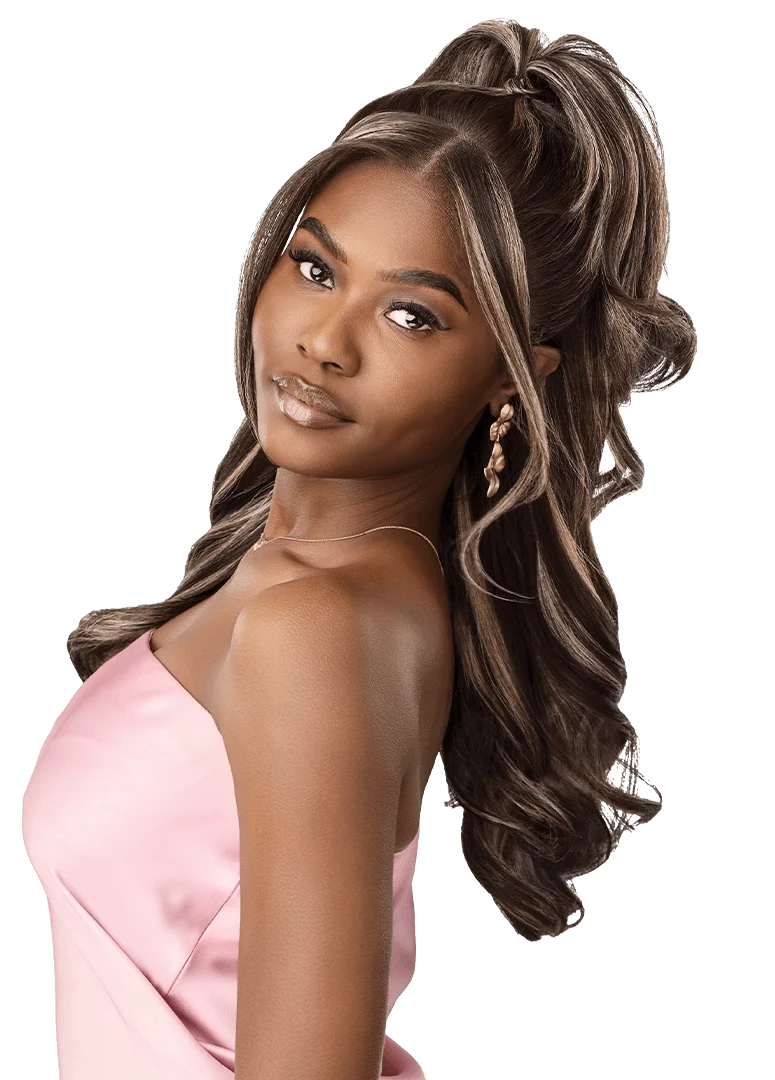 Outre Airtied Human Hair Blend 100% Fully Hand-Tied Wig HHB Barrel Waves 22" QLHBFHBW22