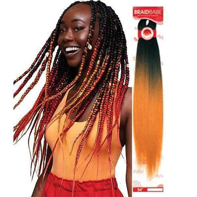 Outre Synthetic Pre Stretched Braid Babe Single Ombre 54" - Elevate Styles
