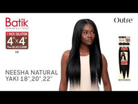 Outre Batik Premium Multi Blend Weave Bundle - Neesha Natural Yaki 18" 20" 22"+ 4x4 HD Lace Closure