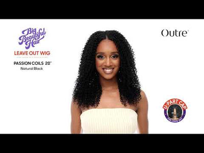 Outre Big Beautiful Hair Human Blend Leave Out U Part Wig Passion Coils 20"

