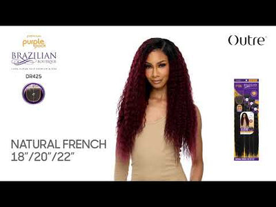 Outre Purple Pack Brazilian Boutique Natural French 18" 20" 22" + 4" Lace Parting Piece
