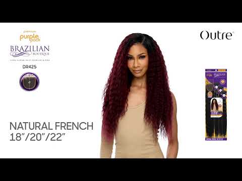 Outre Purple Pack Brazilian Boutique Natural French 18" 20" 22" + 4" Lace Parting Piece