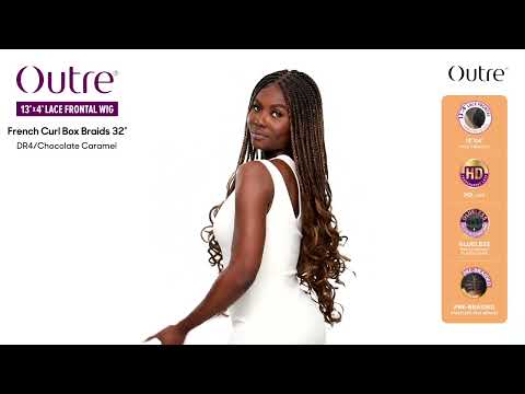 Outre 13"x 4" HD Pre-Braided Lace Front Wig French Curl Box Braids 32"
